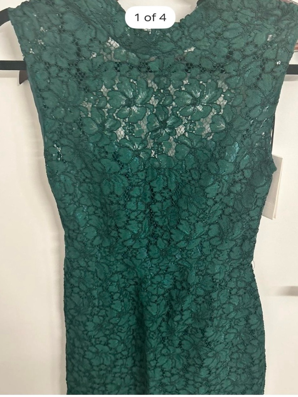 Sandro Emerald Green Floral Lace Mini Dress